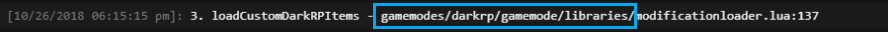 Example Lua Error with file path highlighted