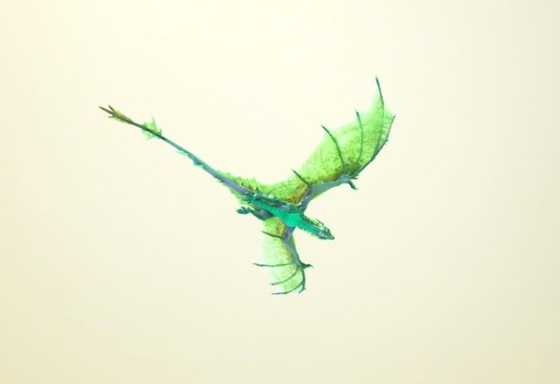 A view of a crystal wyvern in ARK crystal isles map