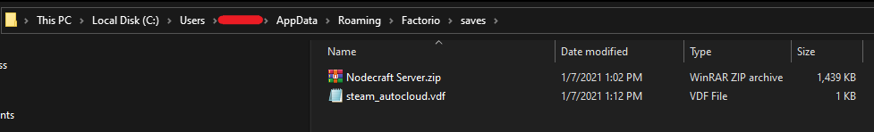 Factorio world save location on a Windows PC