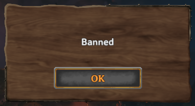 The rejection notification for a Valheim server when not added to the allowlist